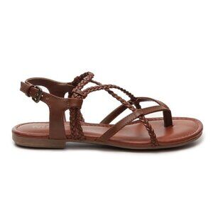 Mia Dannie Gladiator Sandals Brown Braided Size 9 Flat Bohemian Boho Strappy